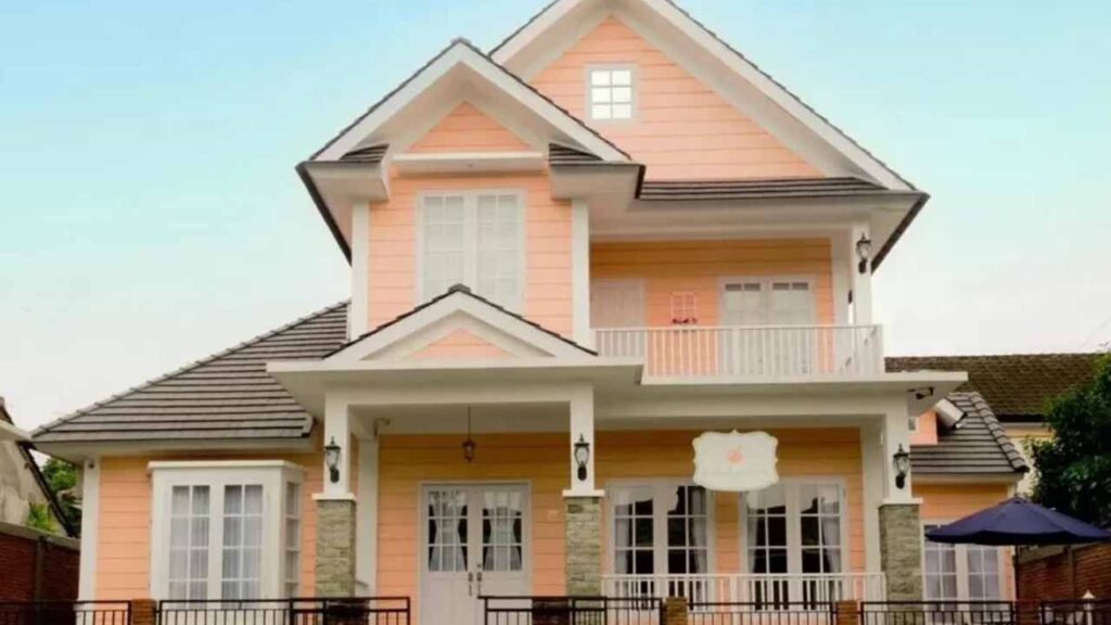 Inspirasi Cat Luar Rumah Warna Peach: Tampil Elegan dan Hangat 2 gabungan warna peach untuk eksterior rumah
