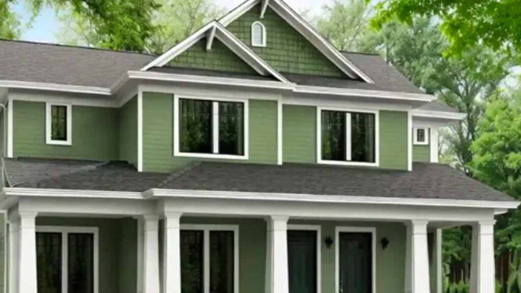 Inspirasi Cat Luar Rumah Warna Hijau Lumut yang Sejuk & Elegan 2 faedah cat luar rumah warna hijau lumut