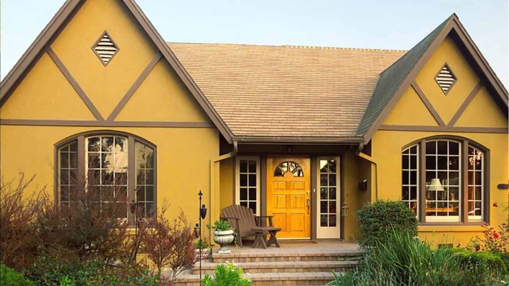 Inspirasi Cat Luar Rumah Warna Kuning: Ceria, Sejuk & Estetik 2 faedah cat luar rumah warna kuning
