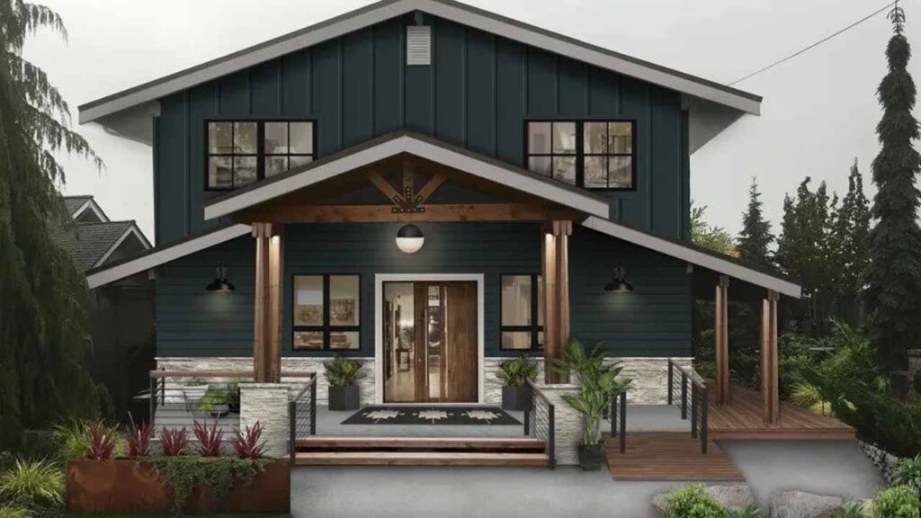 Inspirasi Cat Luar Rumah Warna Hijau Gelap yang Elegan & Tahan Lama 3 penjelasan warna hijau gelap dalam reka bentuk rumah