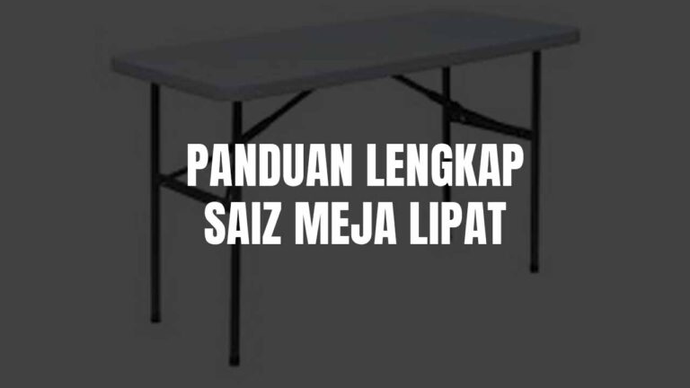saiz meja lipat